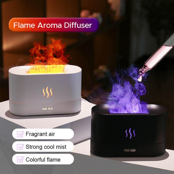 RGB Colorful Essential Oil Fire Flame Aroma Diffuser