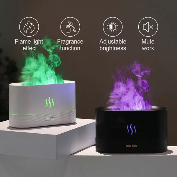 RGB Colorful Essential Oil Fire Flame Aroma Diffuser