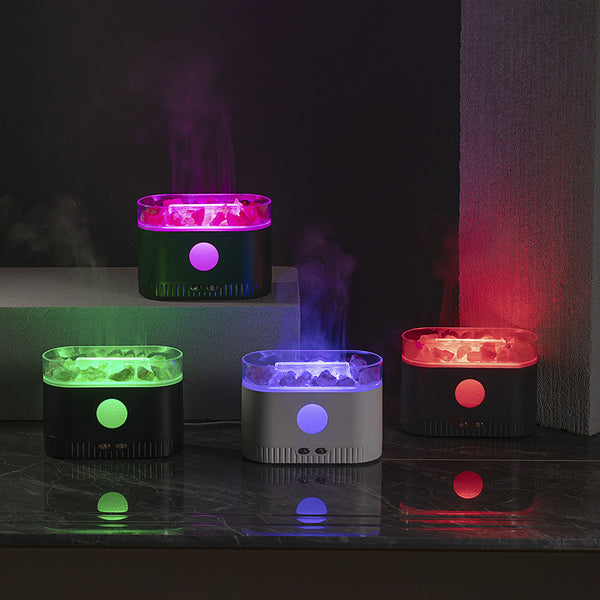 Stones RGB Light Flame Aroma Diffuser